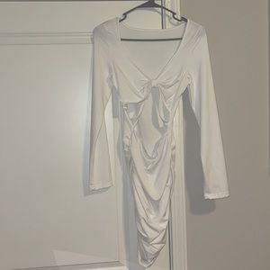 Long sleeve white cut out dress size medium
